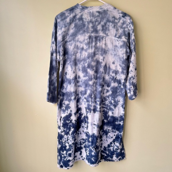 Soft Surroundings Islander Jacket Blue Ombré Tie Dye Cotton Womens XS Beachy - Picture 11 of 11